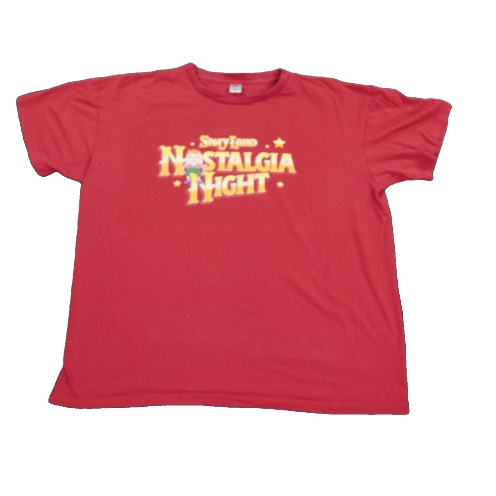 VTG Story Land Nostalgia Night T Shirt XXL Red‎ Made USA Humpty Dumpty NH Park